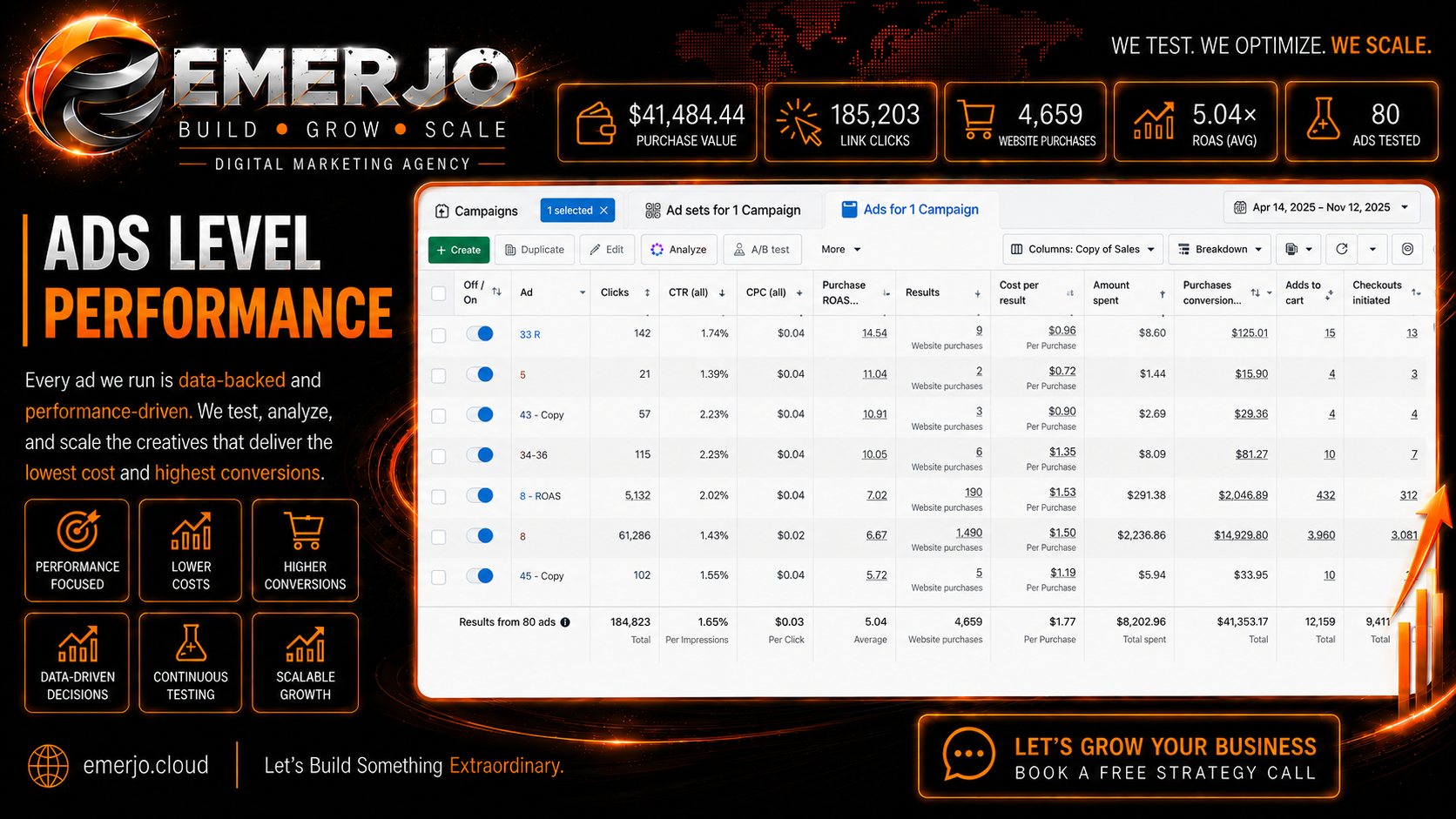 Meta Ads ad set level performance
